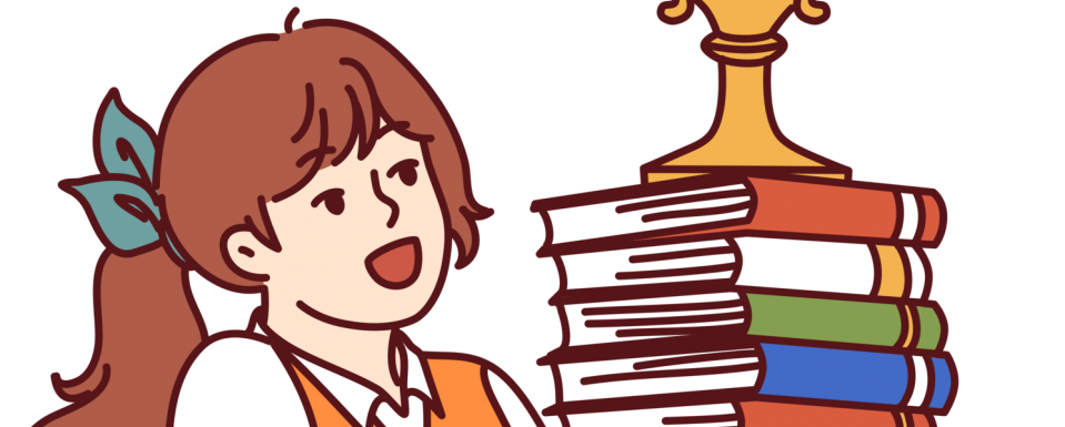 schoolgirl-with-books-and-cup-for-winning-olympiad